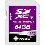 Pretec 64GB SDXC Card 433x Class 16